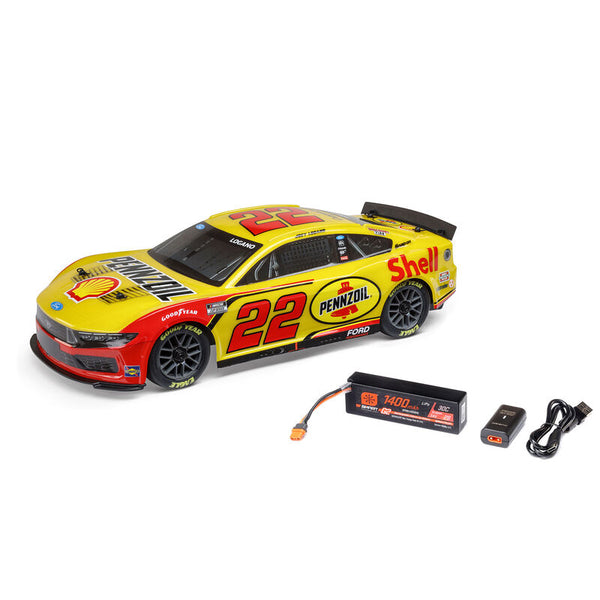 1/12 NASCAR RC Racecar Joey Logano No. 22 Shell 2025 Ford Mustang 2S AWD RTR Brushed On-Road (Battery & Charger Included)