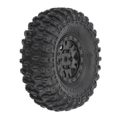 1/24 Hyrax Front/Rear 1.0" Tires Mounted 7mm Black Impulse (4): SCX24