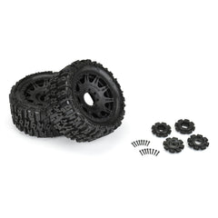 1/6 Trencher F/R 5.7” Tires Mounted 24mm Black Raid 8x48 Hex (2)