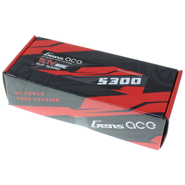 Gens Ace 3S1P 11.1V 5300mAh 60C LiPo Battery(Hard Case)(XT90-S)
